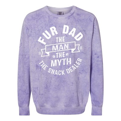 Fur Dad Man Myth Snack Dealer Funny Paw Cat Dog FatherS Day Colorblast Crewneck Sweatshirt