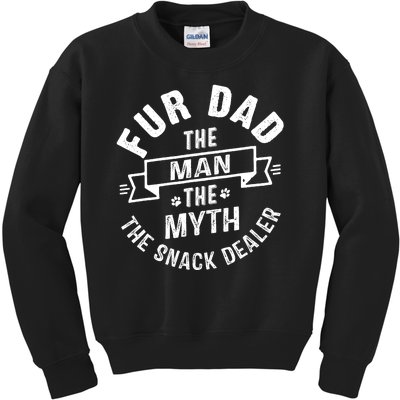 Fur Dad Man Myth Snack Dealer Funny Paw Cat Dog FatherS Day Kids Sweatshirt