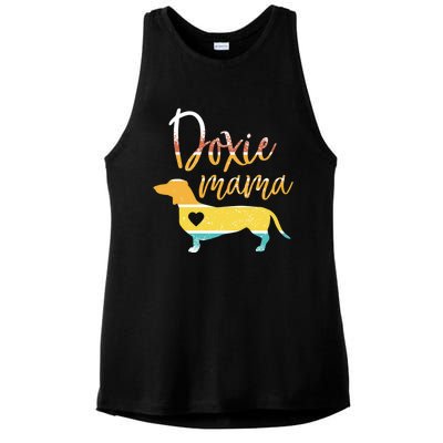 Funny Doxie Mama Dachshund Lovers Gift Ladies PosiCharge Tri-Blend Wicking Tank