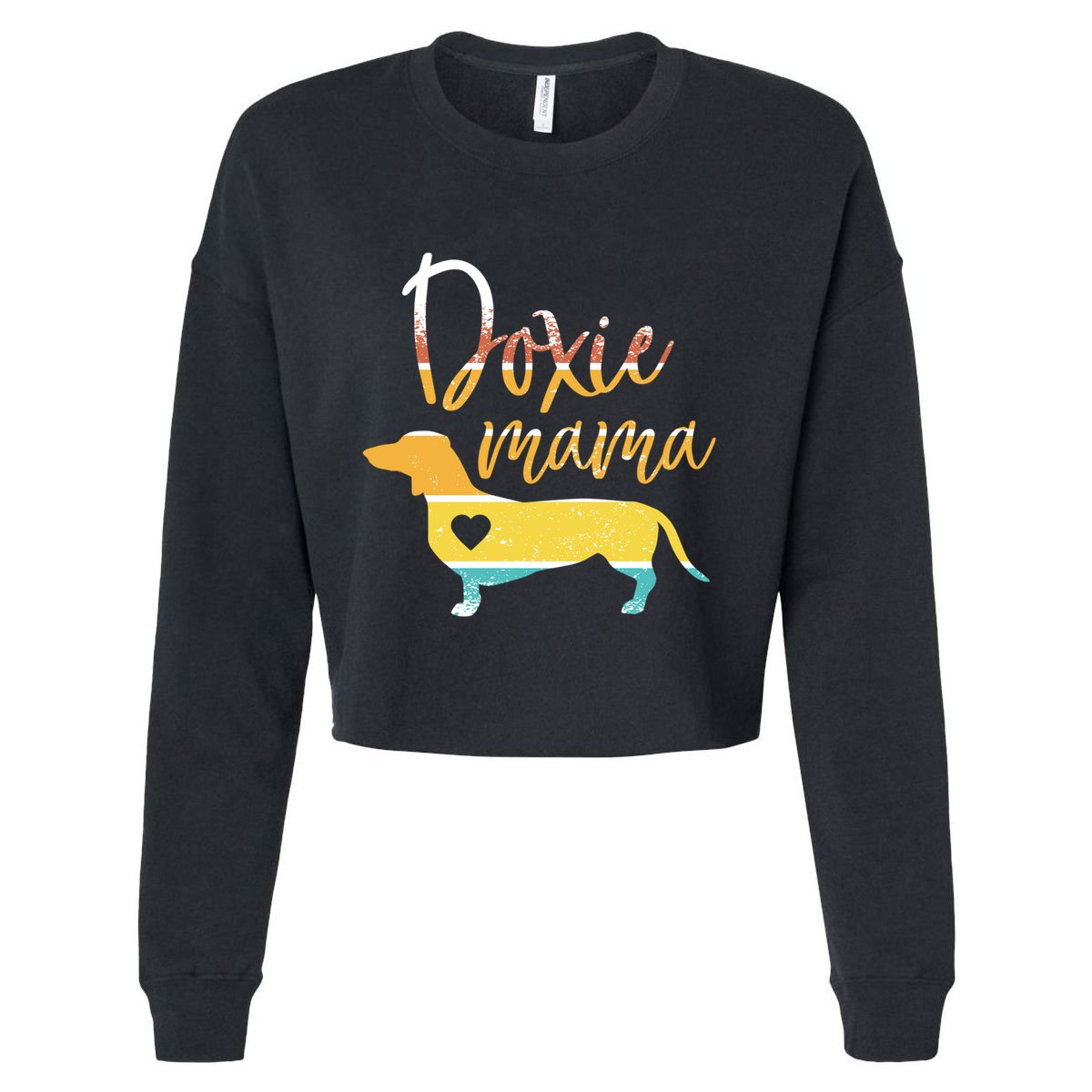 Funny Doxie Mama Dachshund Lovers Gift Cropped Pullover Crew