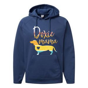 Funny Doxie Mama Dachshund Lovers Gift Performance Fleece Hoodie