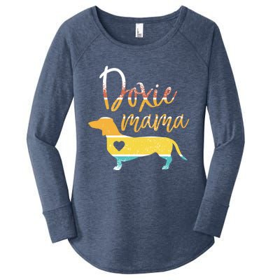 Funny Doxie Mama Dachshund Lovers Gift Women's Perfect Tri Tunic Long Sleeve Shirt