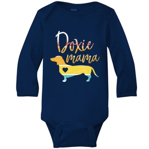 Funny Doxie Mama Dachshund Lovers Gift Baby Long Sleeve Bodysuit