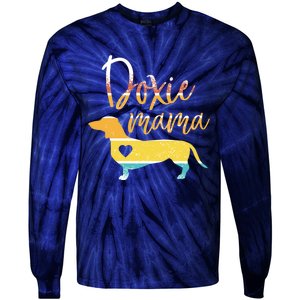 Funny Doxie Mama Dachshund Lovers Gift Tie-Dye Long Sleeve Shirt