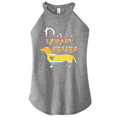 Funny Doxie Mama Dachshund Lovers Gift Women’s Perfect Tri Rocker Tank