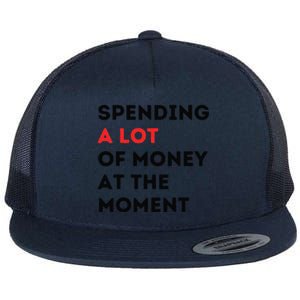 Funny Dad Mom Parents Day Spending A Lot Money At The Moment Flat Bill Trucker Hat