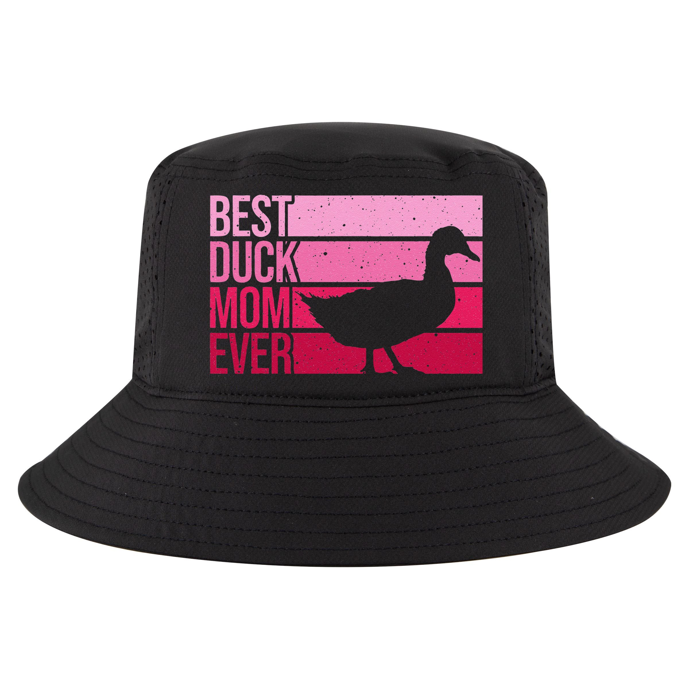 Funny Duck Mom Art For Womens Mother's Day Duck Lovers Cool Comfort Performance Bucket Hat