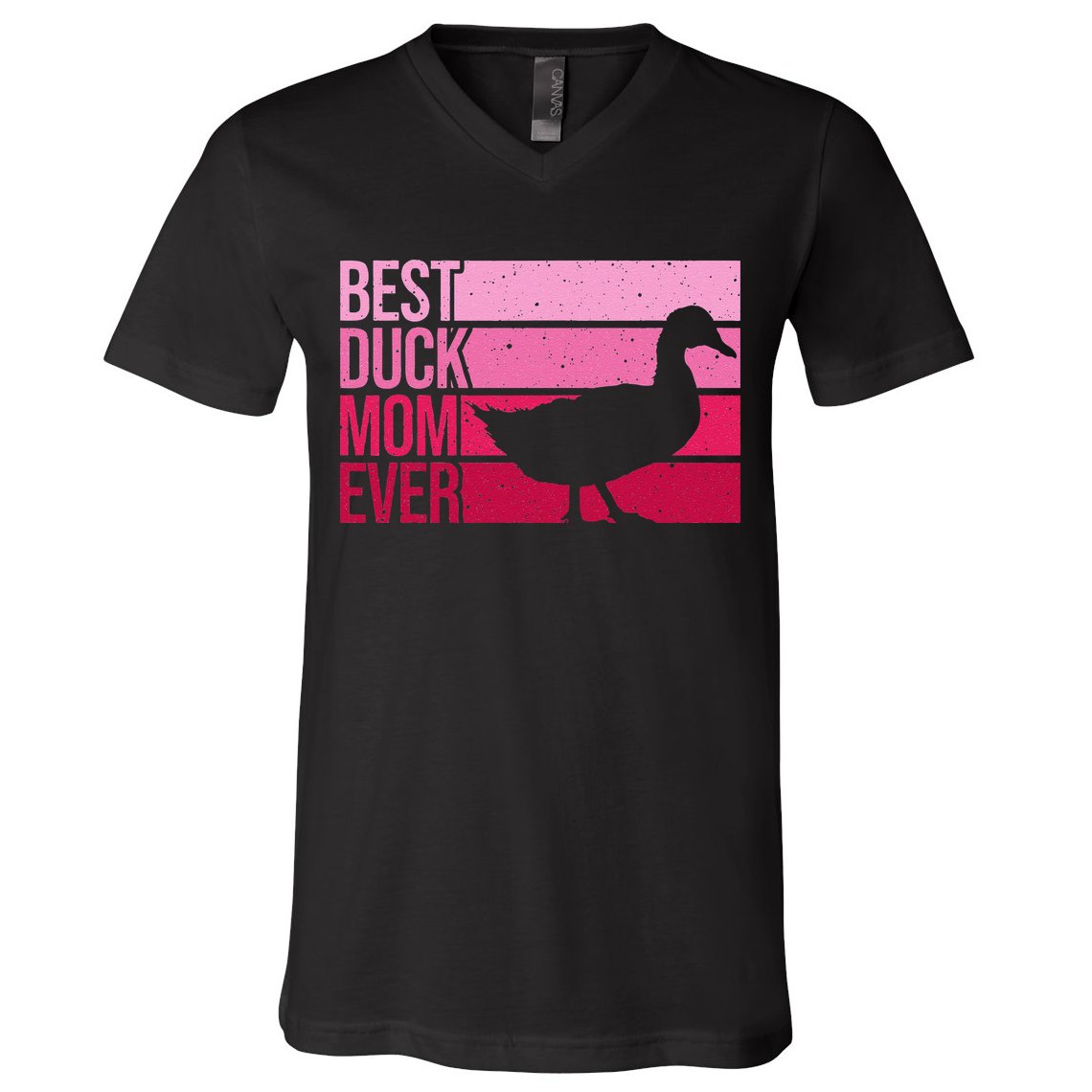 Funny Duck Mom Art For Womens Mother's Day Duck Lovers V-Neck T-Shirt