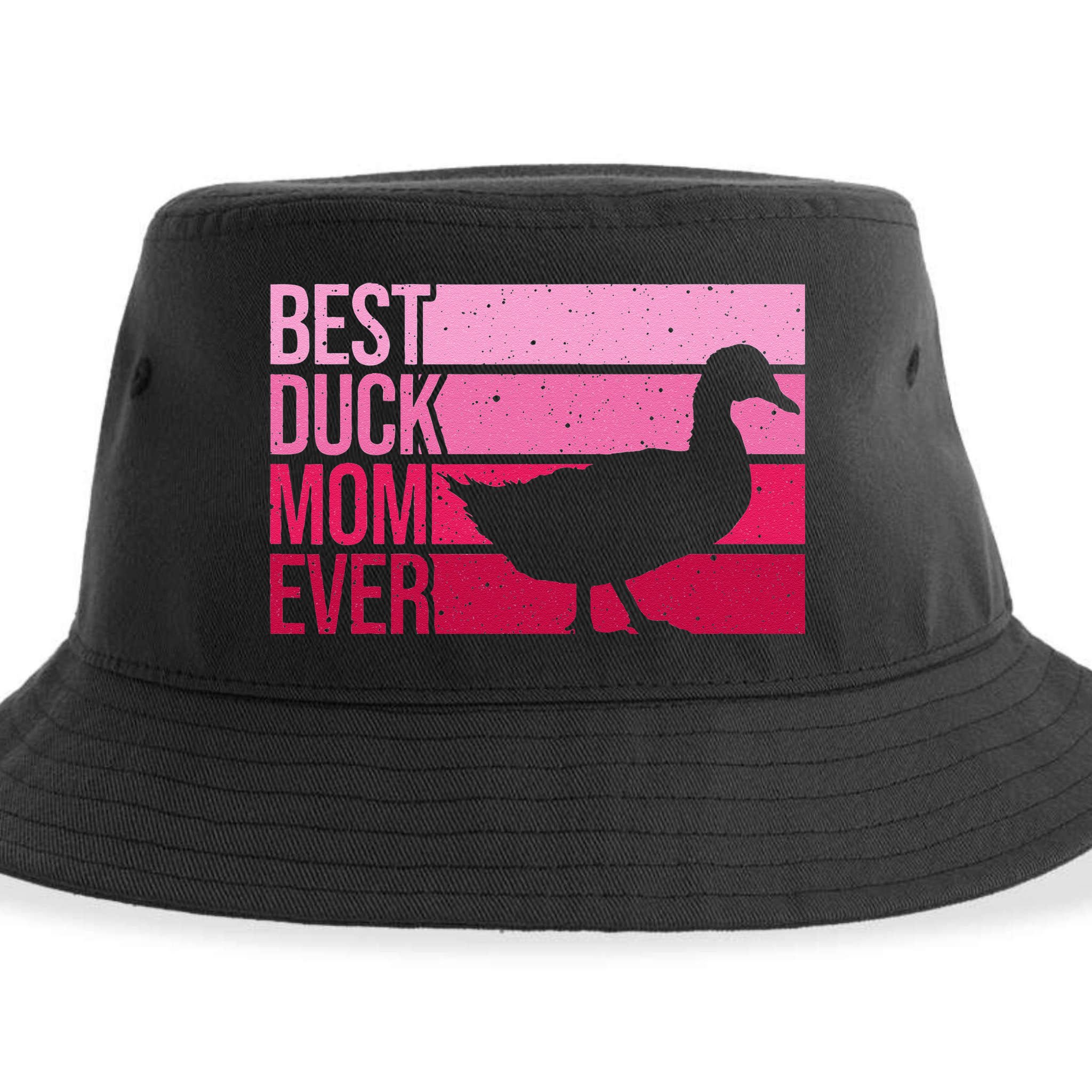 Funny Duck Mom Art For Womens Mother's Day Duck Lovers Sustainable Bucket Hat