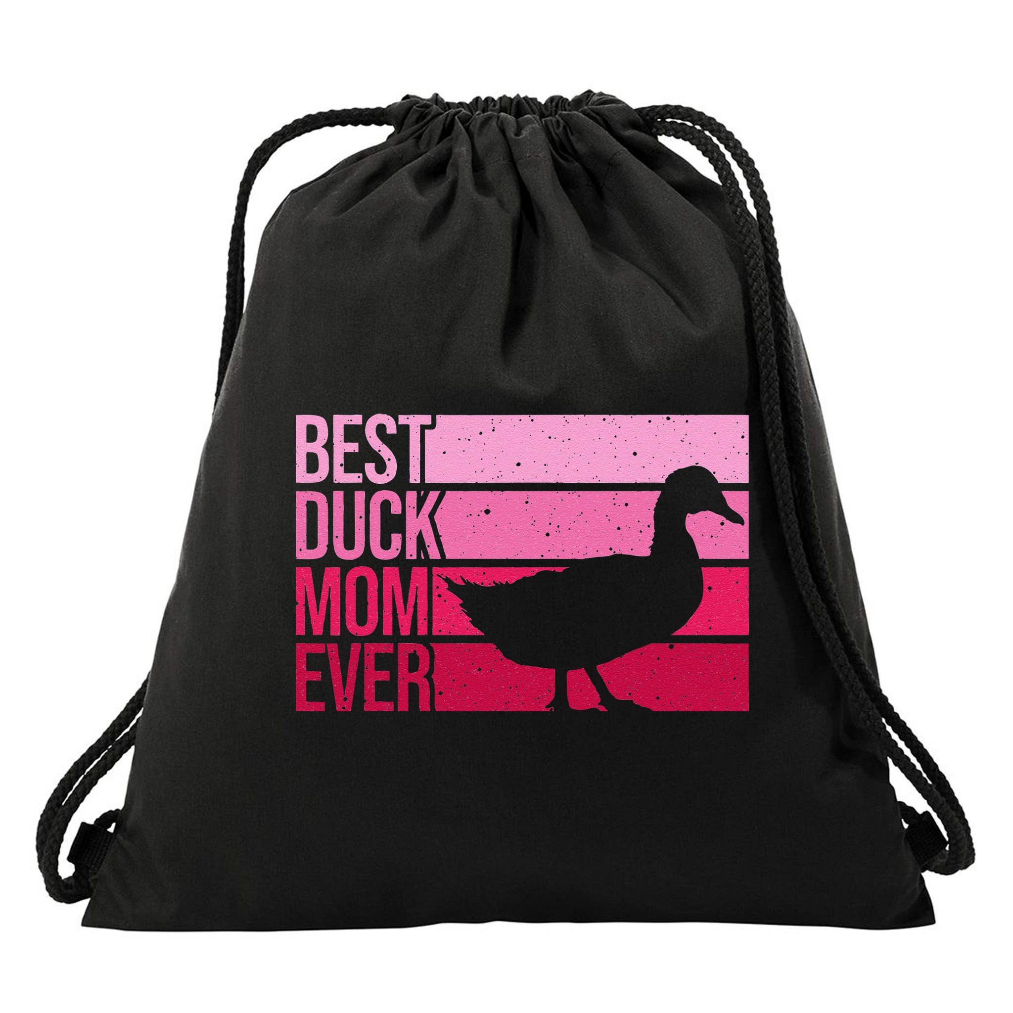 Funny Duck Mom Art For Womens Mother's Day Duck Lovers Drawstring Bag