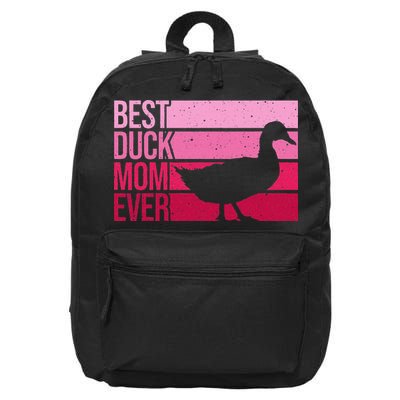 Funny Duck Mom Art For Womens Mother's Day Duck Lovers 16 in Basic Backpack