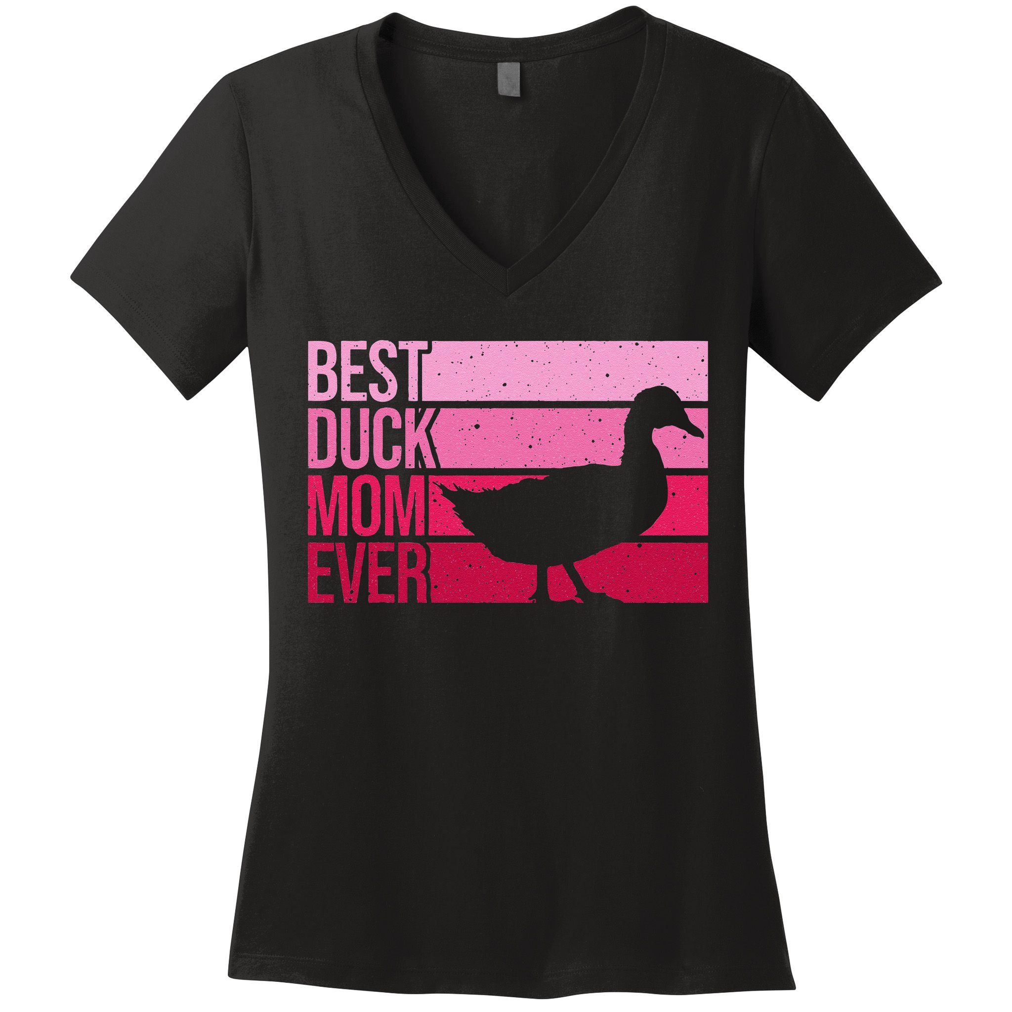 Funny Duck Mom Art For Womens Mother's Day Duck Lovers Women's V-Neck T-Shirt