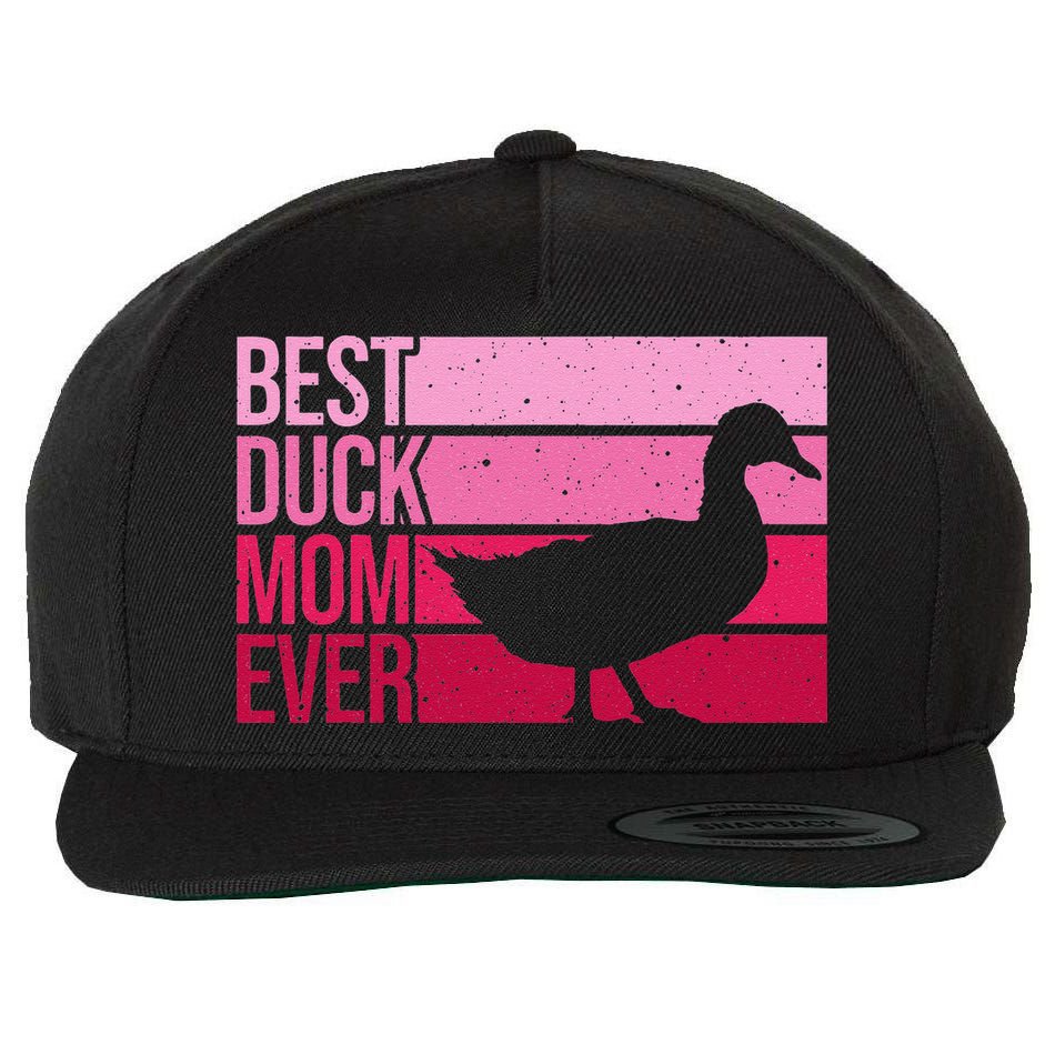 Funny Duck Mom Art For Womens Mother's Day Duck Lovers Wool Snapback Cap