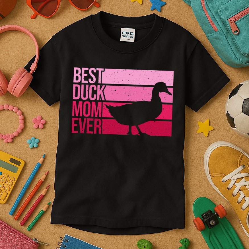 Funny Duck Mom Art For Womens Mother's Day Duck Lovers Kids T-Shirt