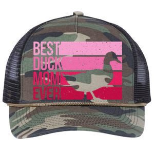 Funny Duck Mom Art For Womens Mother's Day Duck Lovers Retro Rope Trucker Hat Cap