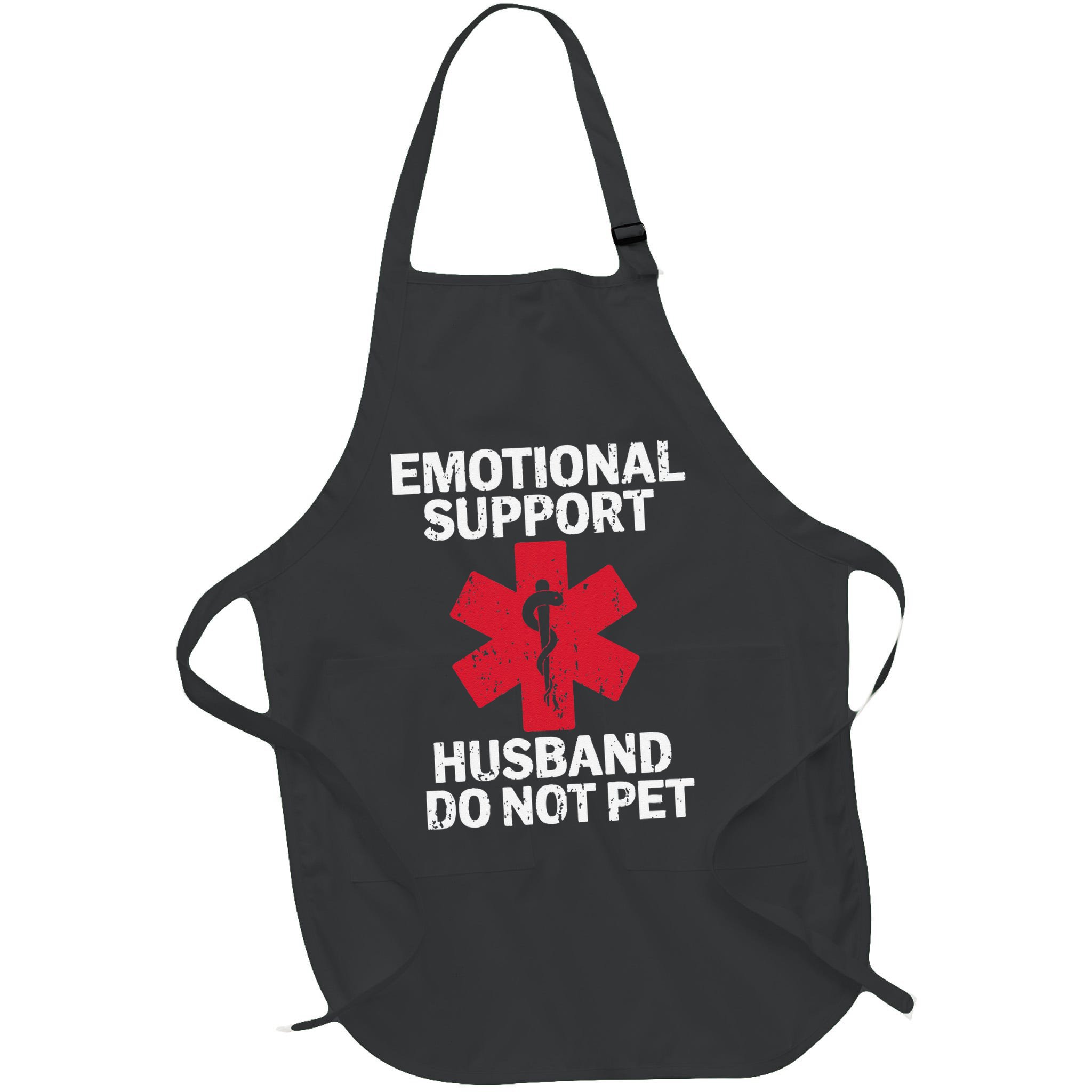 Funny Do Not Pet Emotional Support Husband Apron