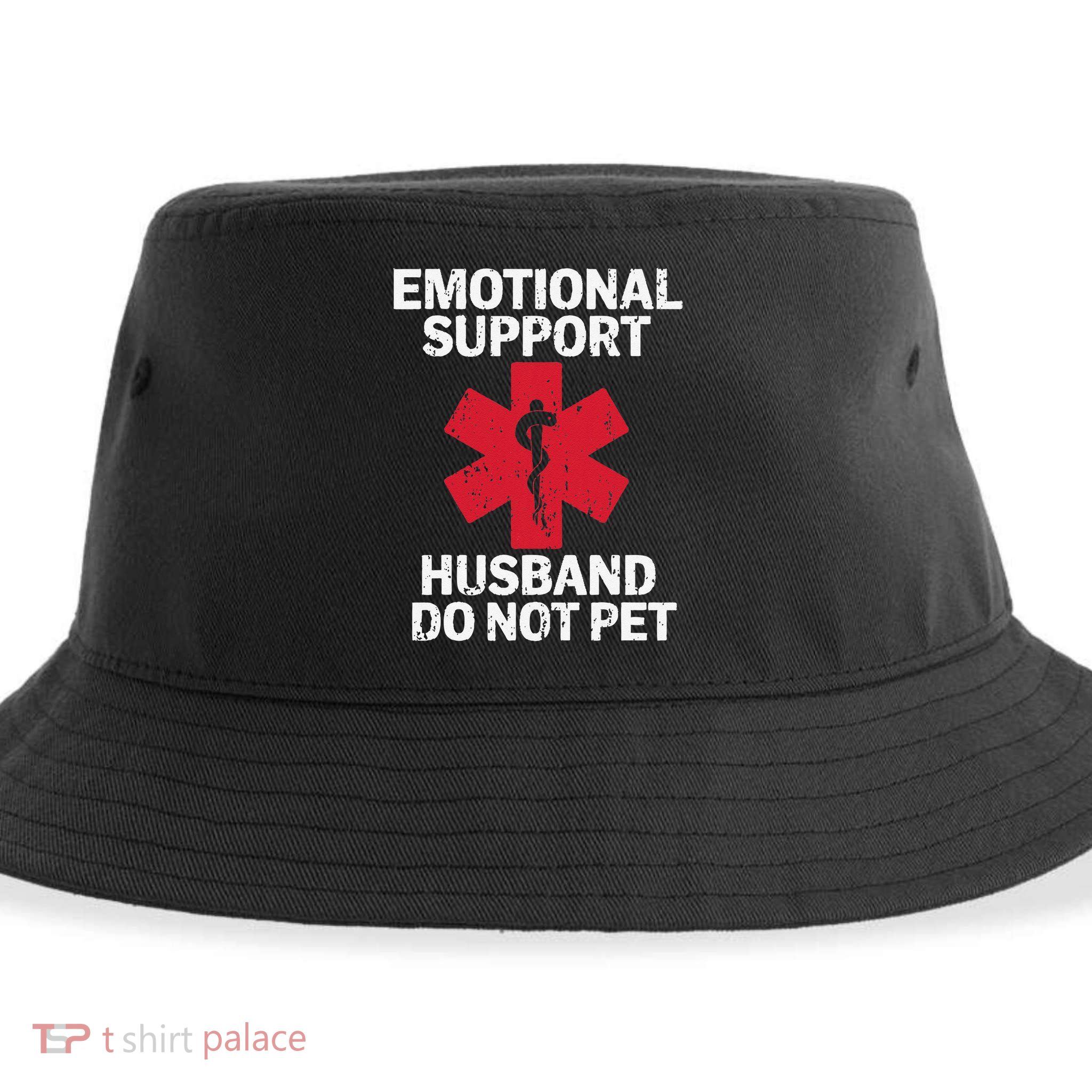 Funny Do Not Pet Emotional Support Husband Sustainable Bucket Hat