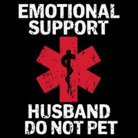 Funny Do Not Pet Emotional Support Husband Drawstring Bag