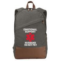 Funny Do Not Pet Emotional Support Husband Cotton Canvas Backpack