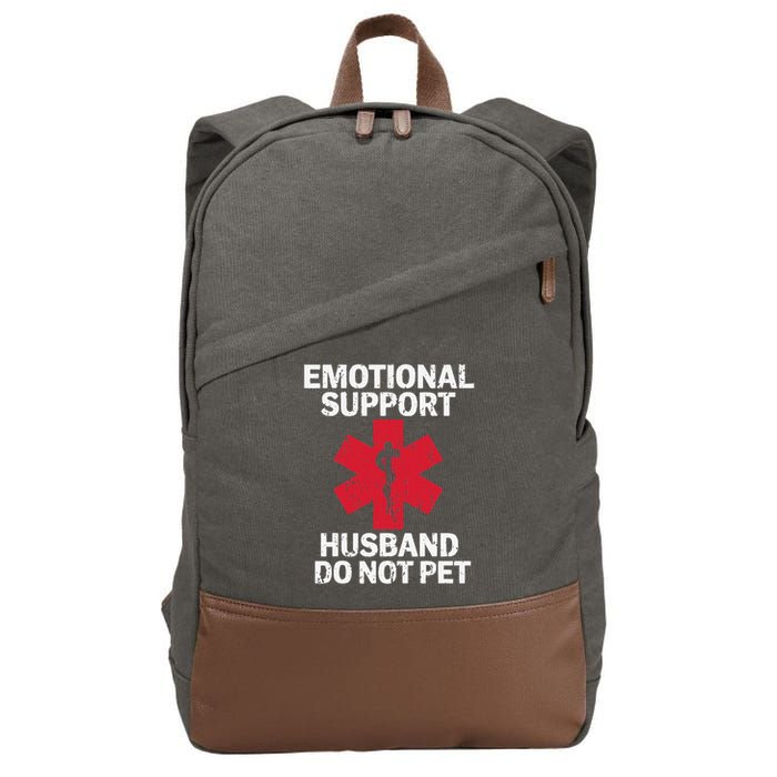 Funny Do Not Pet Emotional Support Husband Cotton Canvas Backpack