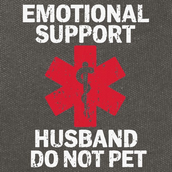 Funny Do Not Pet Emotional Support Husband Cotton Canvas Backpack