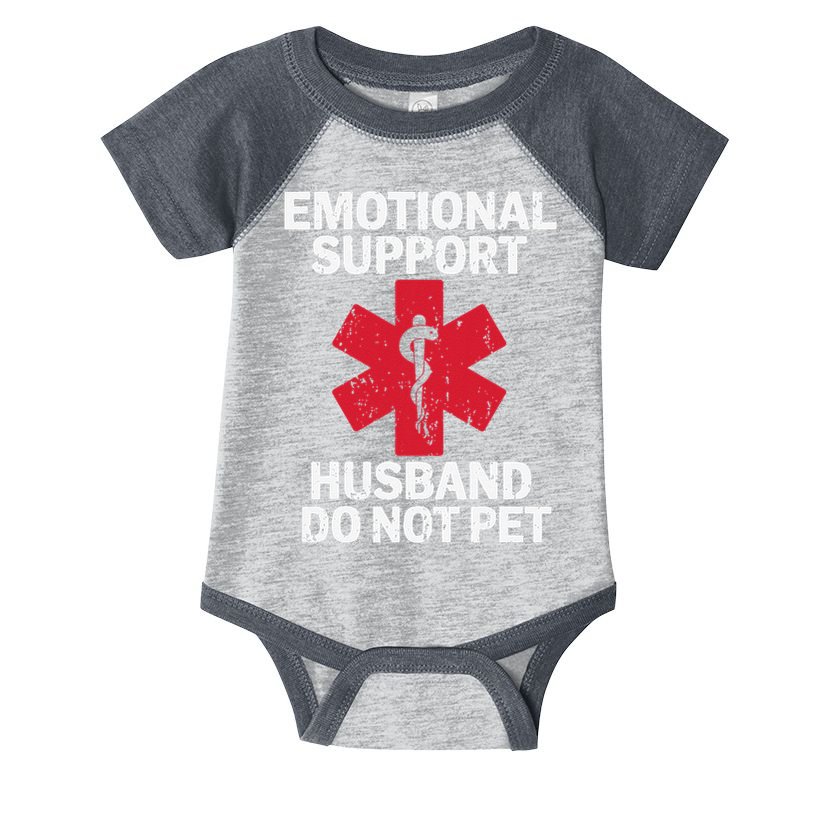 Funny Do Not Pet Emotional Support Husband Infant Baby Jersey Bodysuit