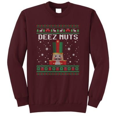 Funny Deez Nuts Nutcracker Gifts Ugly Christmas Tall Sweatshirt