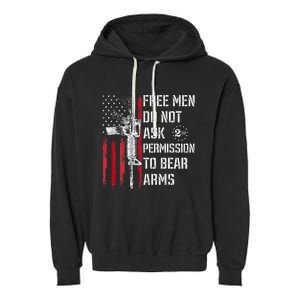 Free Do Not Ask Permission To Bear Arms Pro 2a On Back Garment-Dyed Fleece Hoodie