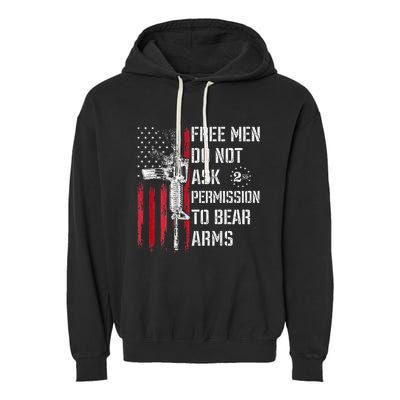 Free Do Not Ask Permission To Bear Arms Pro 2a On Back Garment-Dyed Fleece Hoodie