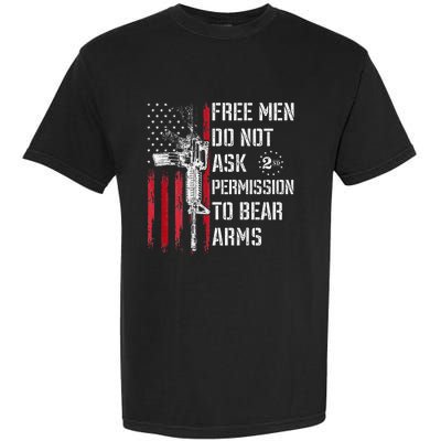 Free Do Not Ask Permission To Bear Arms Pro 2a On Back Garment-Dyed Heavyweight T-Shirt