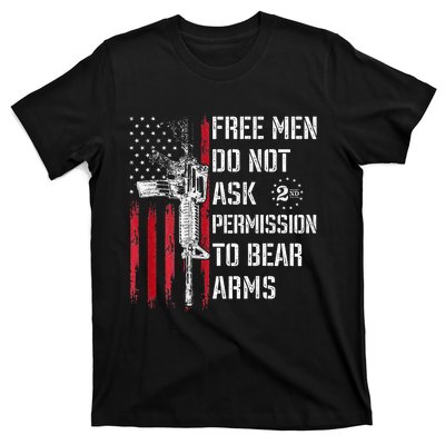 Free Do Not Ask Permission To Bear Arms Pro 2a On Back T-Shirt