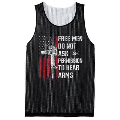 Free Do Not Ask Permission To Bear Arms Pro 2a On Back Mesh Reversible Basketball Jersey Tank