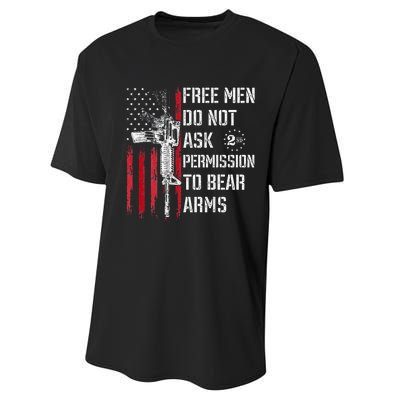 Free Do Not Ask Permission To Bear Arms Pro 2a On Back Performance Sprint T-Shirt