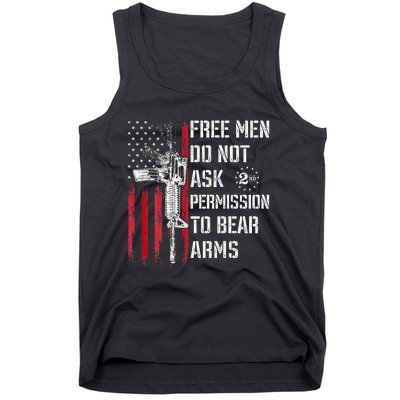 Free Do Not Ask Permission To Bear Arms Pro 2a On Back Tank Top