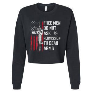 Free Do Not Ask Permission To Bear Arms Pro 2a On Back Cropped Pullover Crew