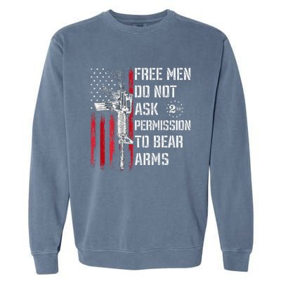 Free Do Not Ask Permission To Bear Arms Pro 2a On Back Garment-Dyed Sweatshirt