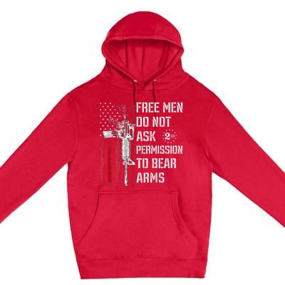 Free Do Not Ask Permission To Bear Arms Pro 2a On Back Premium Pullover Hoodie