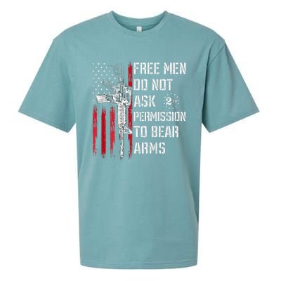 Free Do Not Ask Permission To Bear Arms Pro 2a On Back Sueded Cloud Jersey T-Shirt