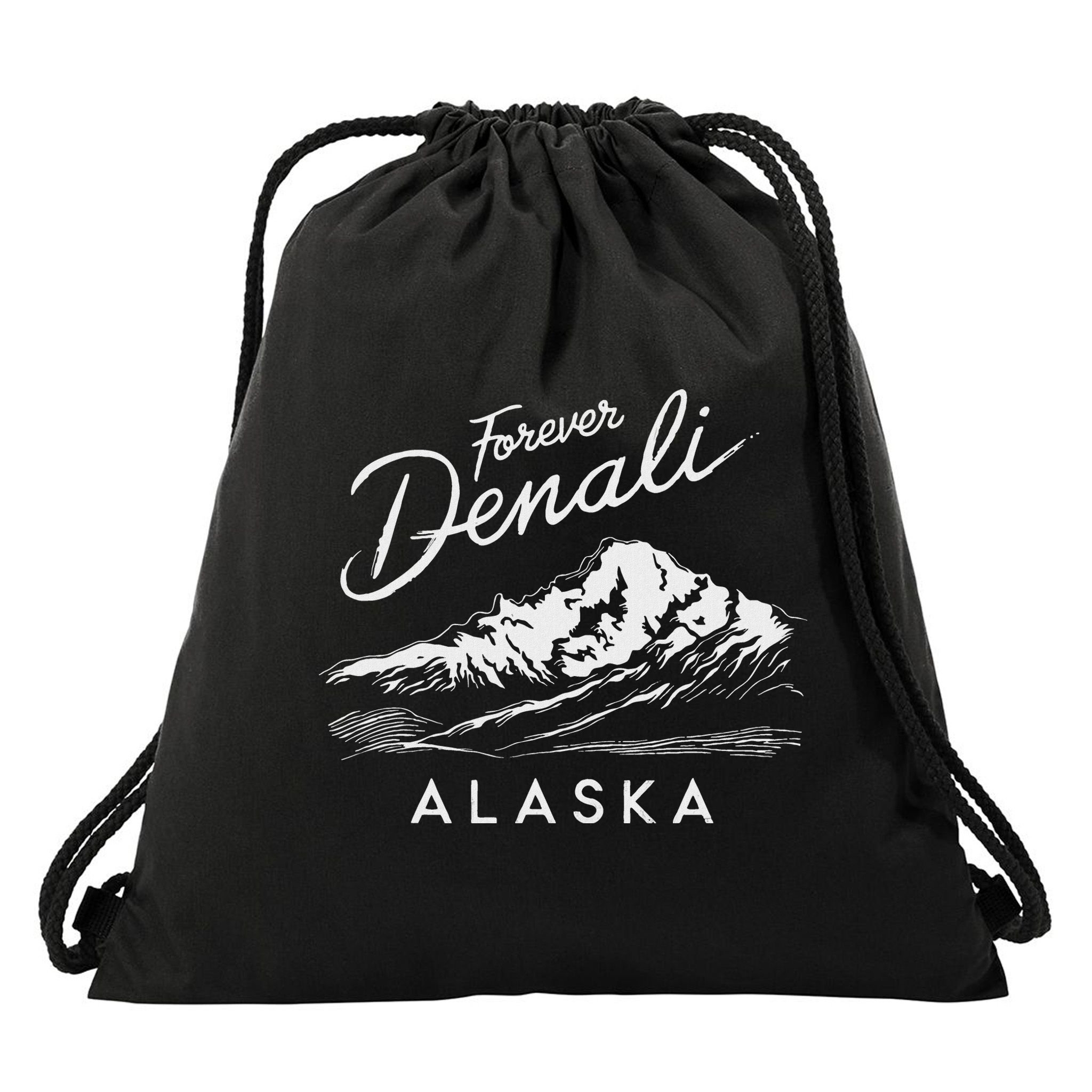 Forever Denali National Park Alaska Drawstring Bag