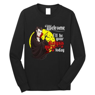 Funny Dialysis Nurse A Vampire Dialysis Nurse Long Sleeve Shirt