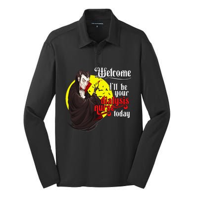 Funny Dialysis Nurse A Vampire Dialysis Nurse Silk Touch Performance Long Sleeve Polo