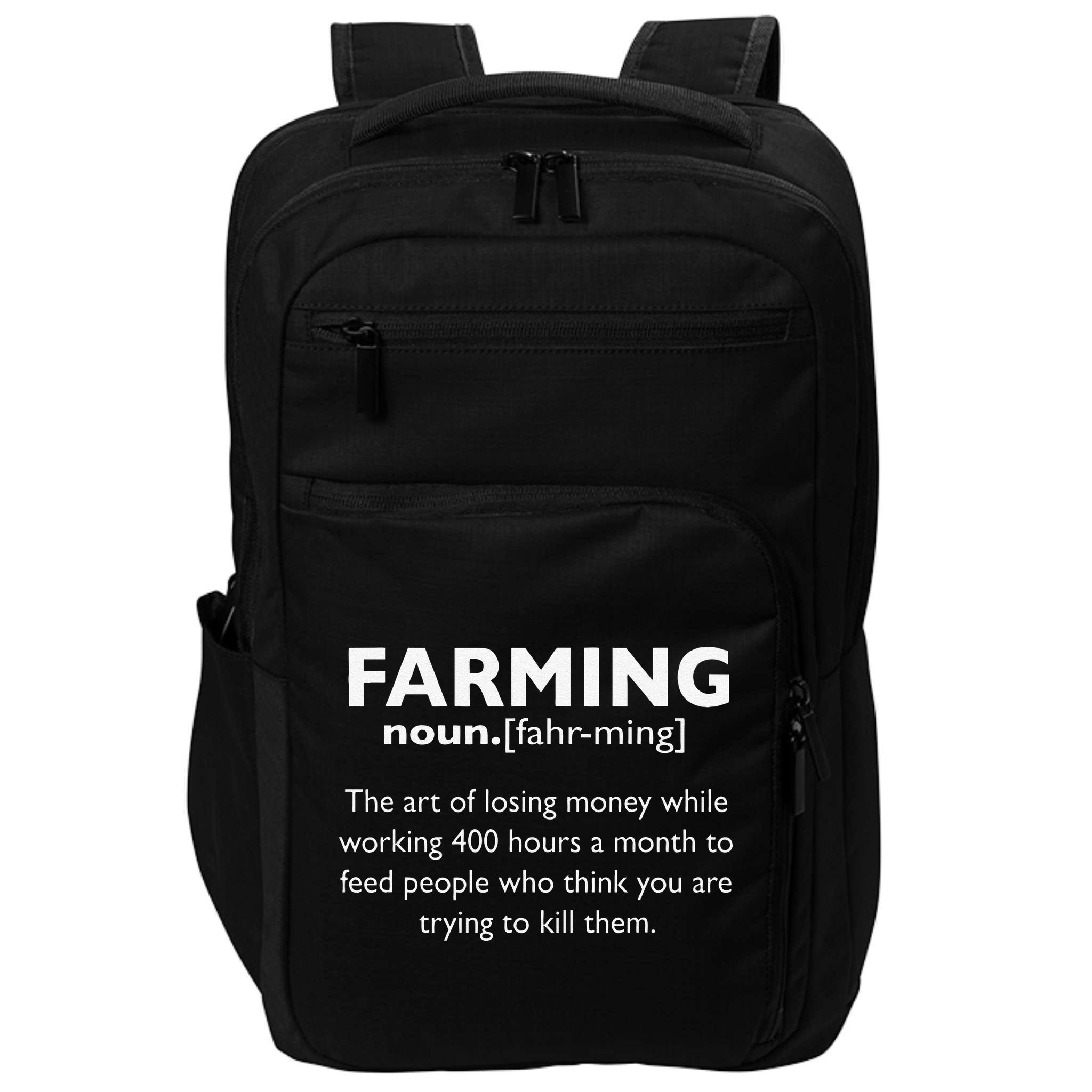 Farming Definition Noun Gift Funny Farmer Impact Tech Backpack