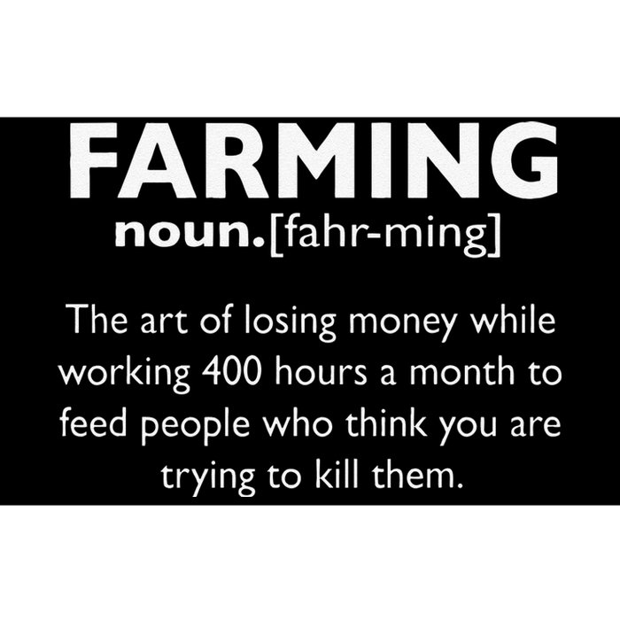 Farming Definition Noun Gift Funny Farmer Bumper Sticker