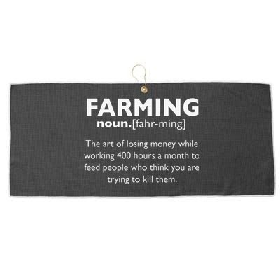 Farming Definition Noun Gift Funny Farmer Large Microfiber Waffle Golf Towel