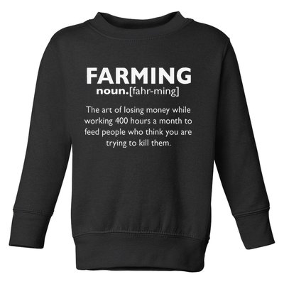 Farming Definition Noun Gift Funny Farmer Toddler Sweatshirt