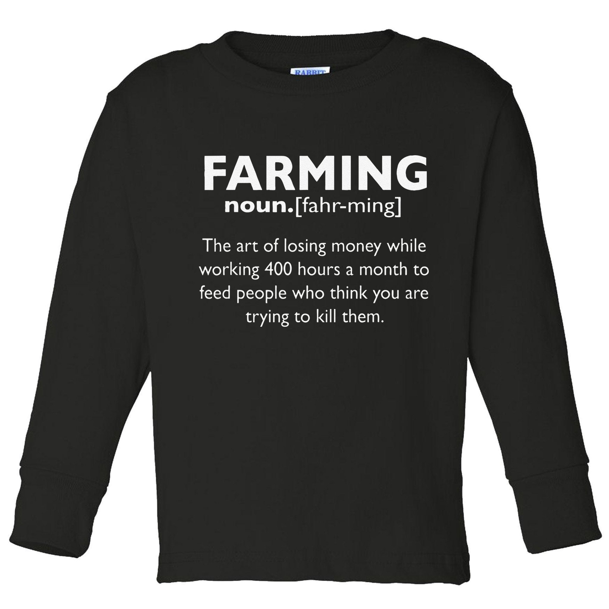 Farming Definition Noun Gift Funny Farmer Toddler Long Sleeve Shirt