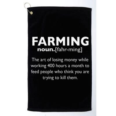 Farming Definition Noun Gift Funny Farmer Platinum Collection Golf Towel