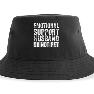 Funny Do Not Pet Emotional Support Husband Sustainable Bucket Hat