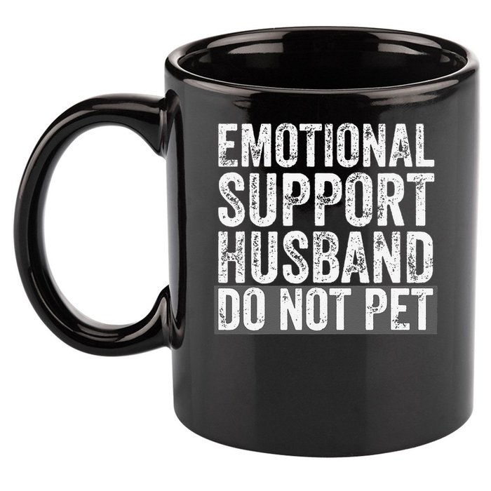 Funny Do Not Pet Emotional Support Husband 11oz C Handle Ceramic Mug