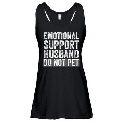 Funny Do Not Pet Emotional Support Husband Ladies Essential Flowy Tank